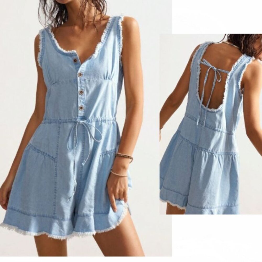 New 2026 denim denim Lyocell Romper Small size 4-6